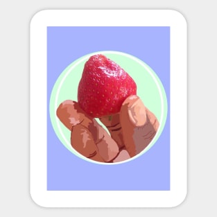 Grabbing a Strawberry Sticker